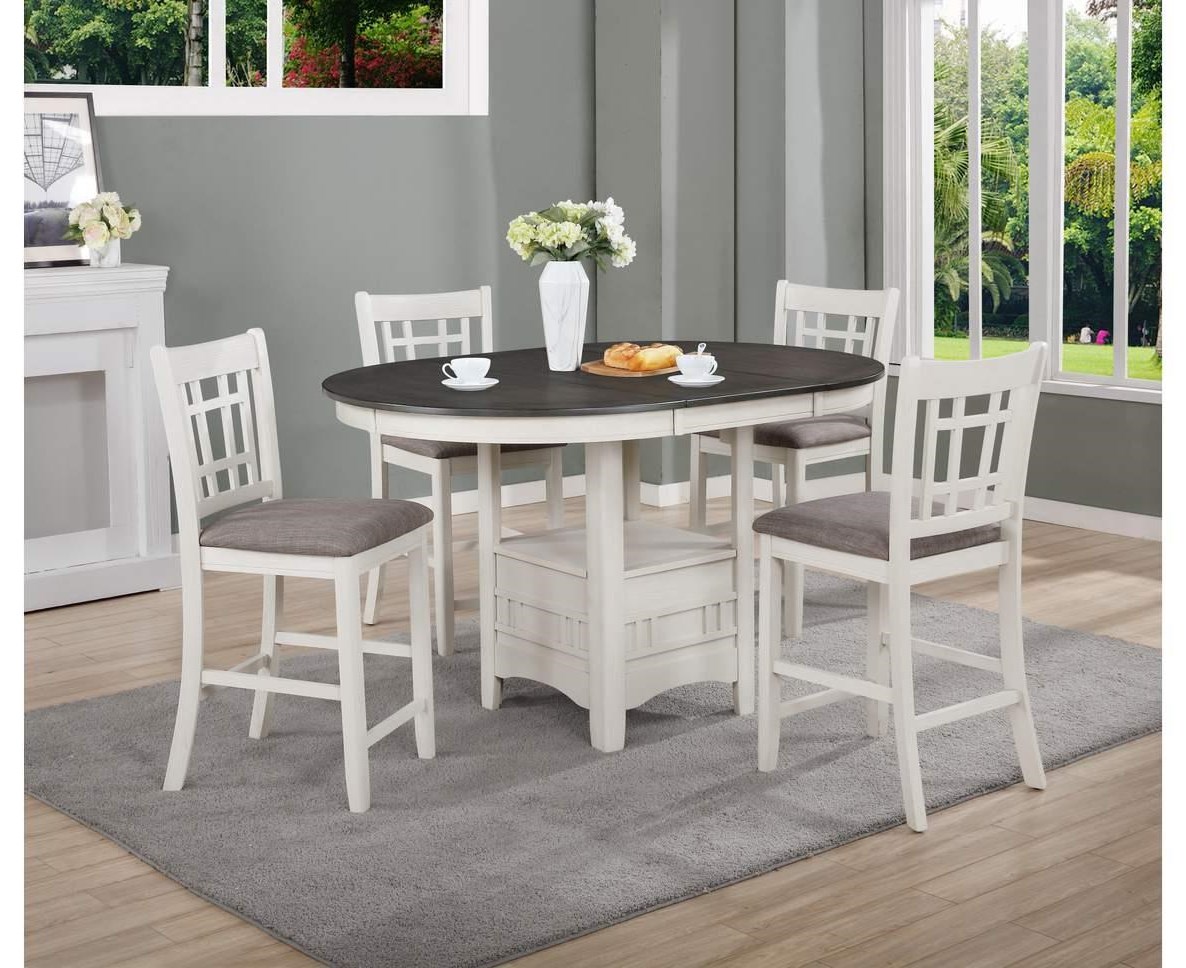 Crown mark fulton counter height best sale table with lazy susan